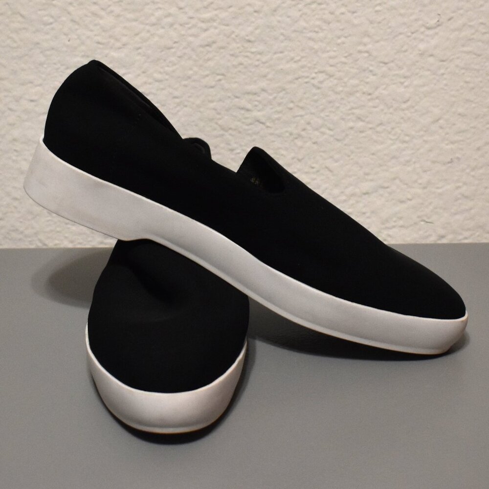 Donna Karan New York Black Pia Slip On Platform Loafers Stretch‎ Fabric 7.5